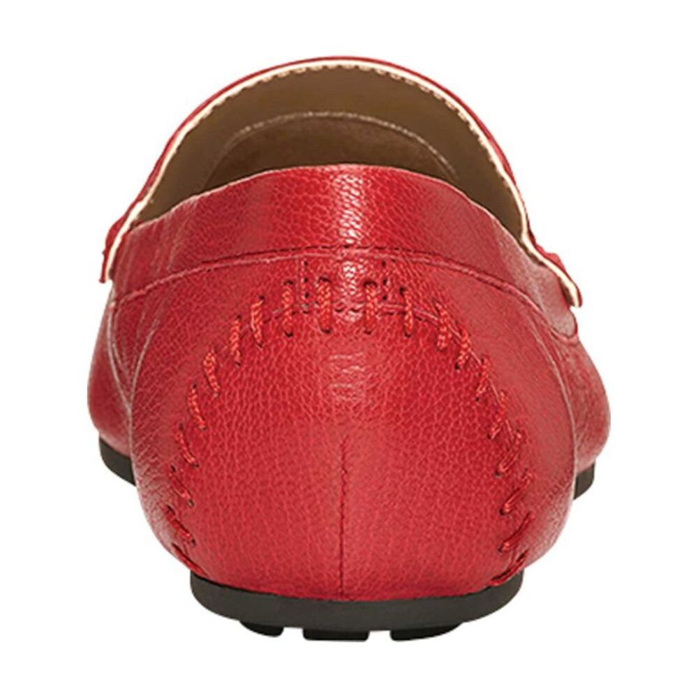 AEROSOLES Womens Red Snake Over Drive Toe Slip On Leather Moccasins Shoes 9.5 M - Picture 2 of 4